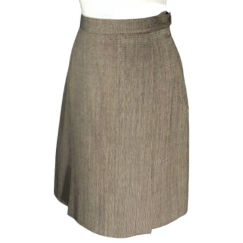 Saks 5th Ave The Works Vintage Wool Tweed Plaid Mini A-line Skirt Career Prof 8